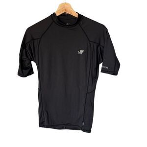 O'Neill Mens Rash Guard Large Black Short Sleeve UPF 50+ Sun Protection